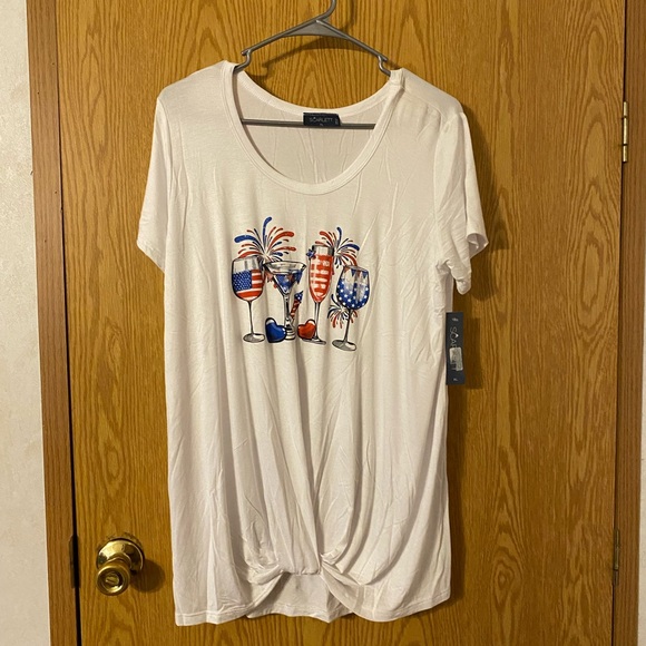 Scarlett White Relaxed Tie Front T-Shirt - Picture 1 of 4